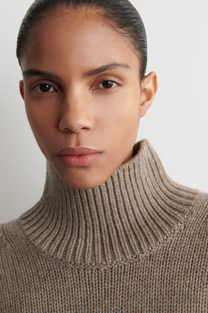 Chunky Funnel-Neck Wool Jumper