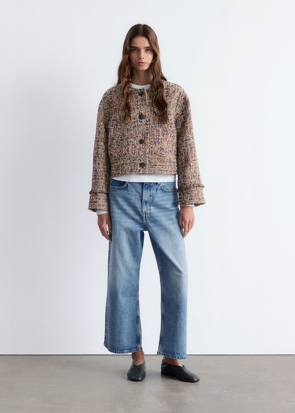 Cropped Bouclé Jacket