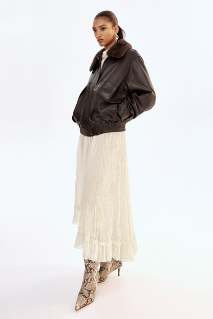 Oversized leather jacket
