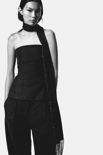 Open-back bandeau top