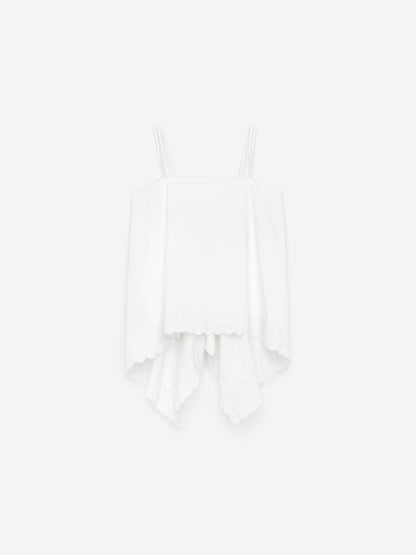 Embroidery-Detail Strap Top
