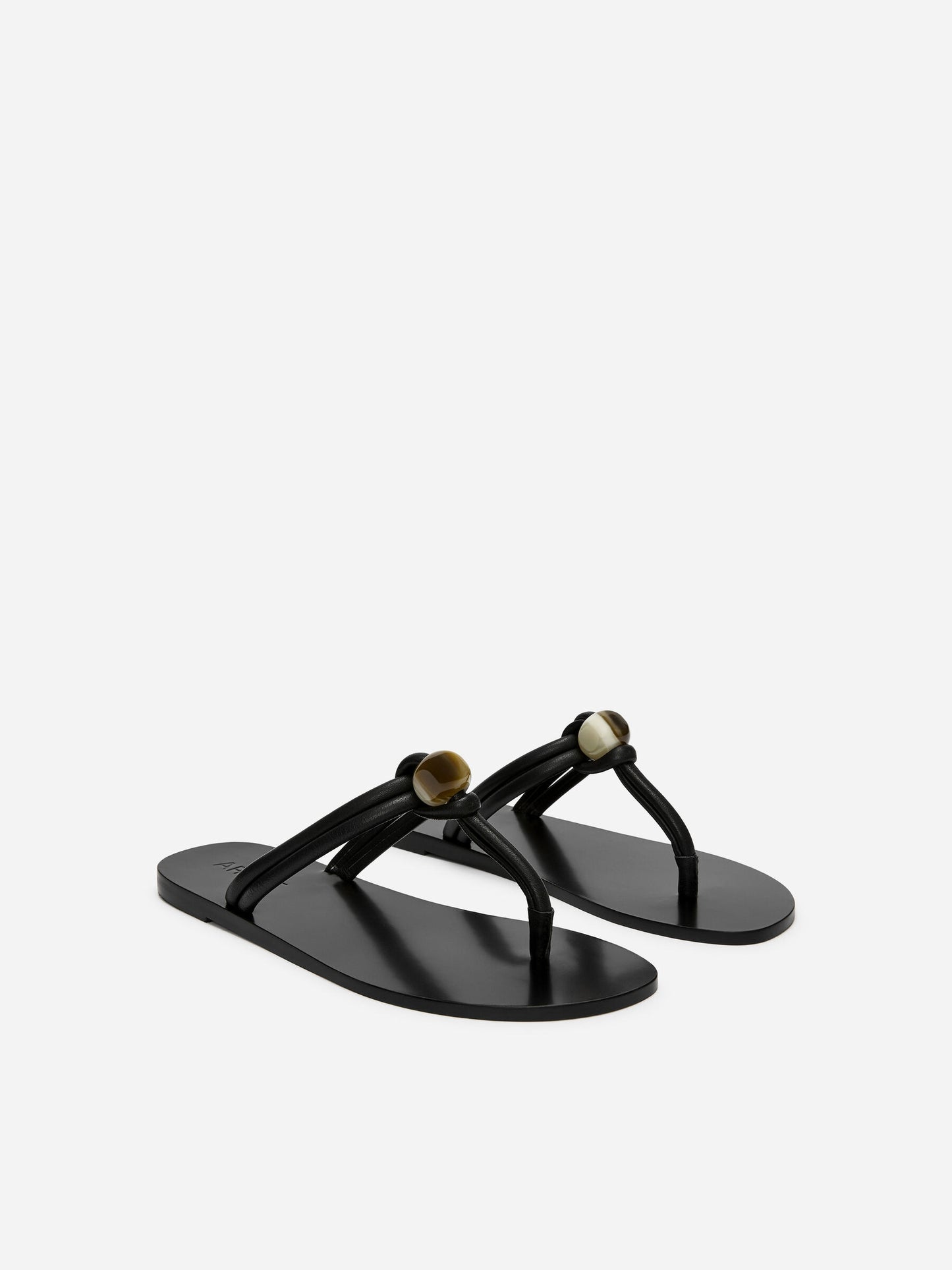 Beaded Leather Flip Flops