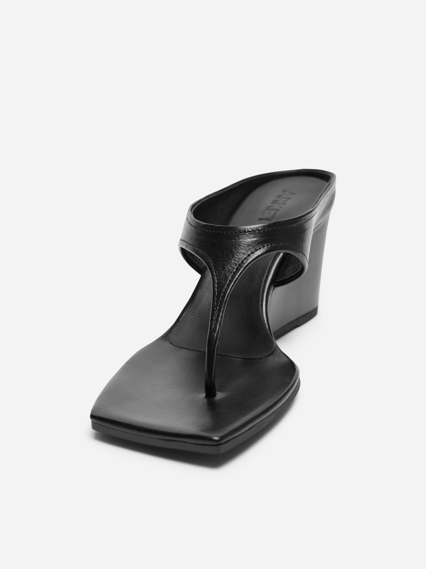 Leather Wedge Flip-Flop Sandals