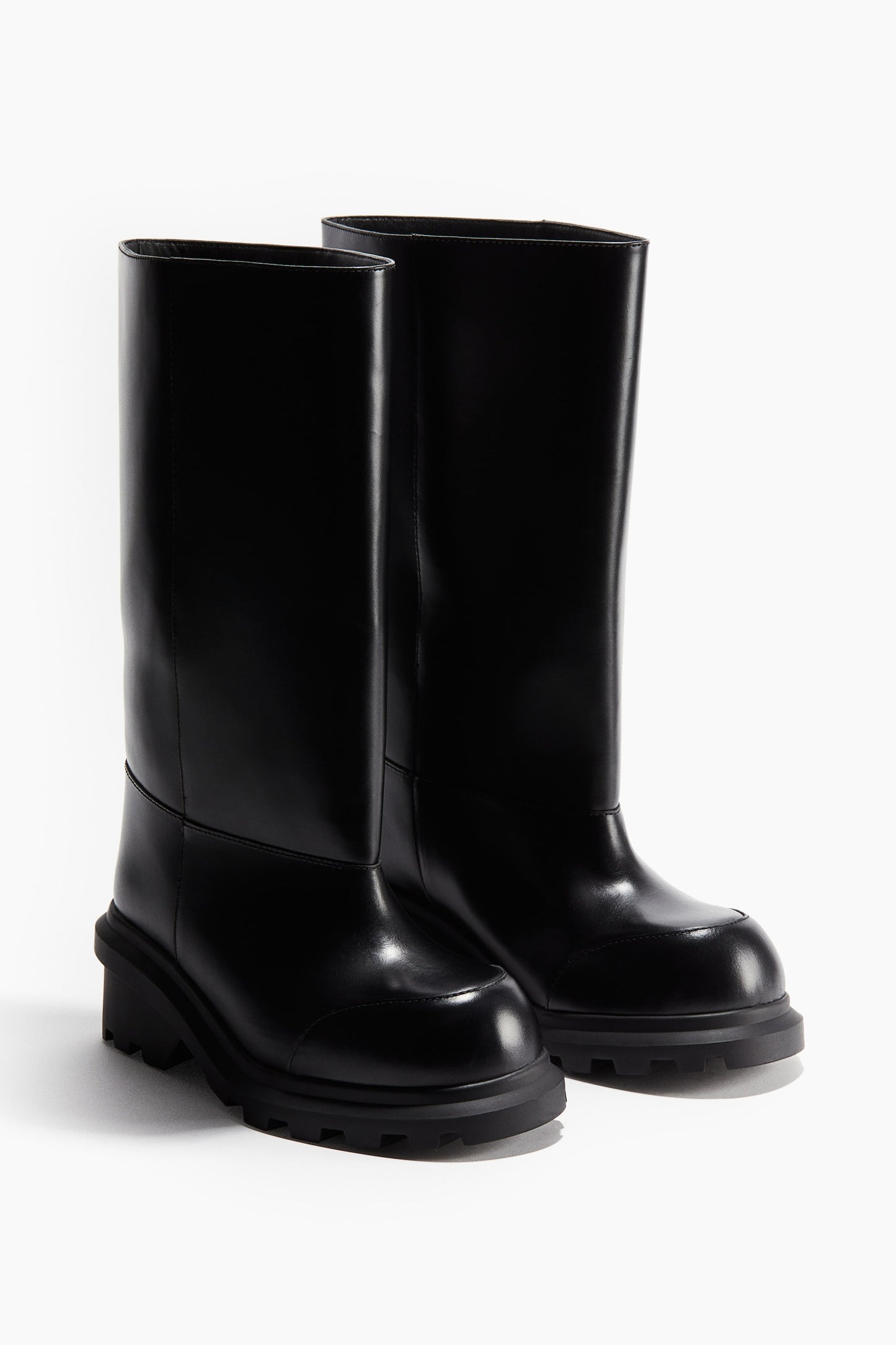 Chunky leather boots
