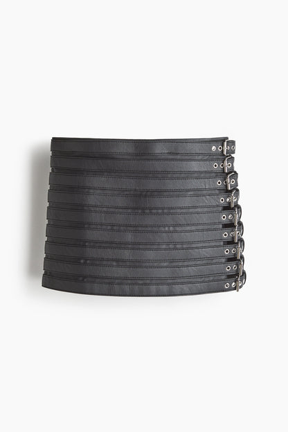 Belt-detail mini skirt
