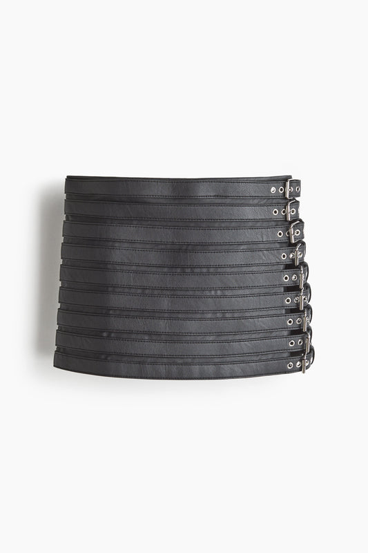 Belt-detail mini skirt