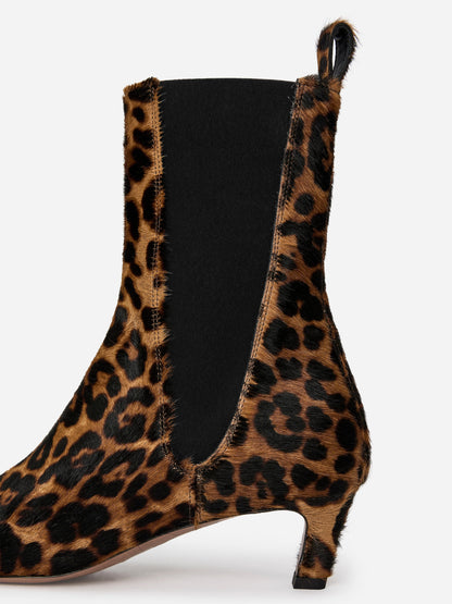 Pony Hair-Effect Ankle Boots