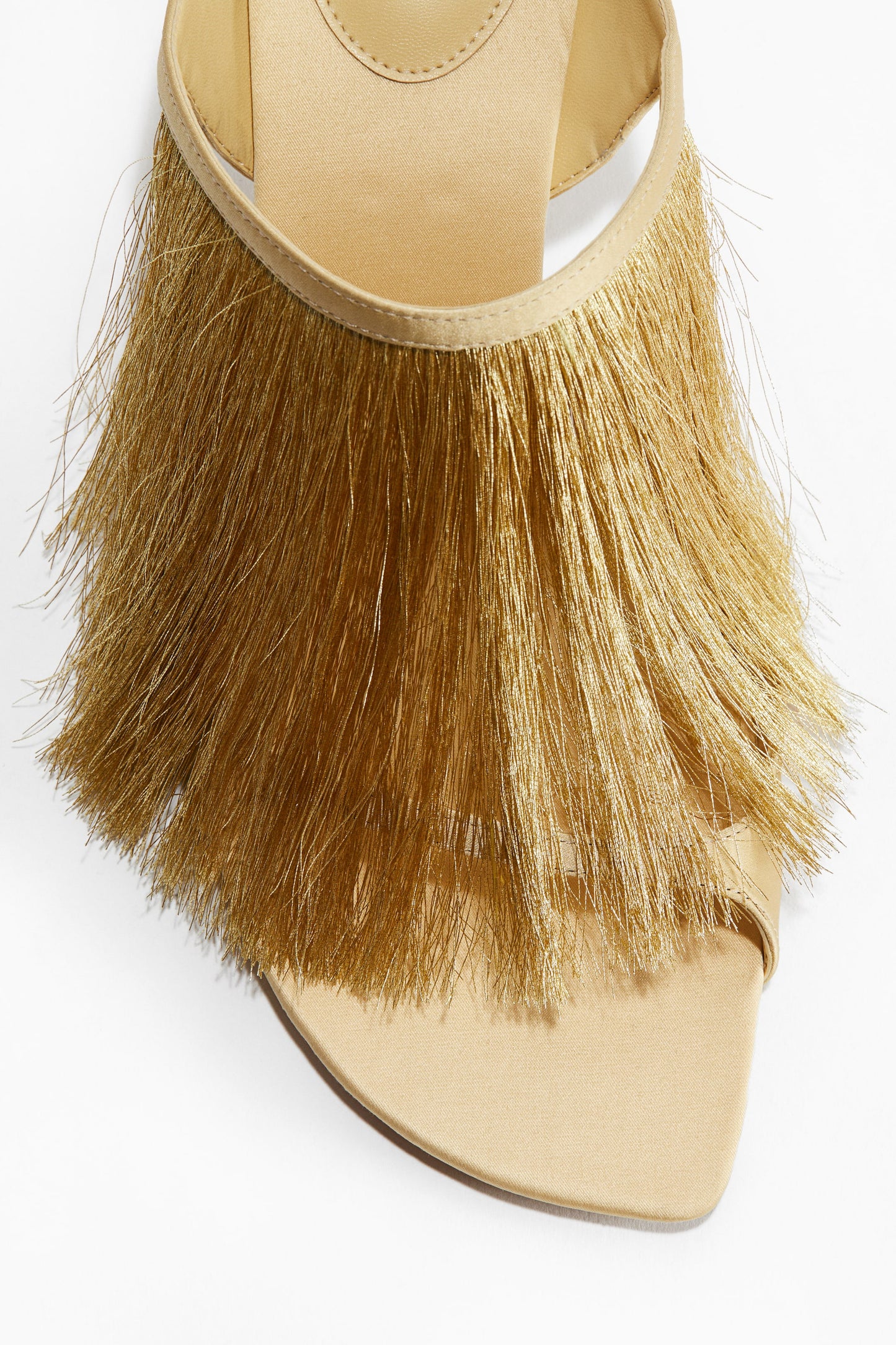 Fringe-trimmed heeled sandals