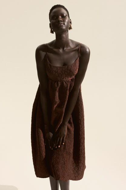 Jacquard-weave strappy dress