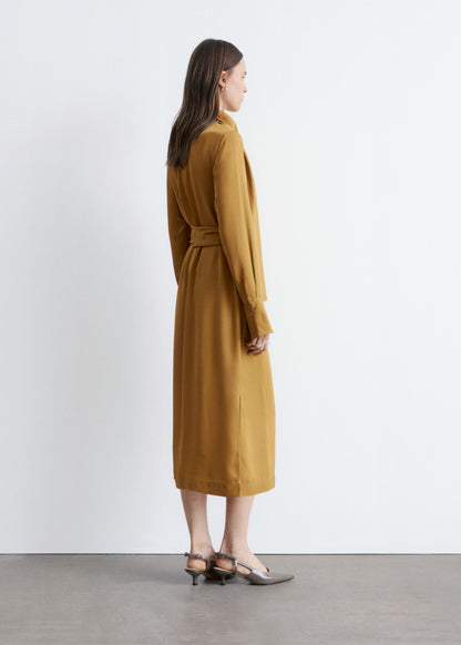 Scarf-Neck Midi Dress