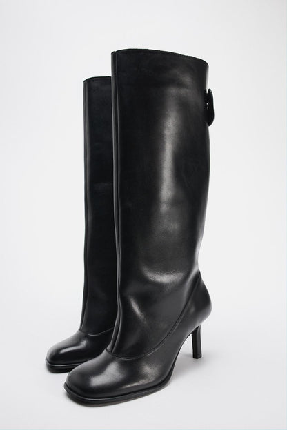 Leather Boots with Wide Calf