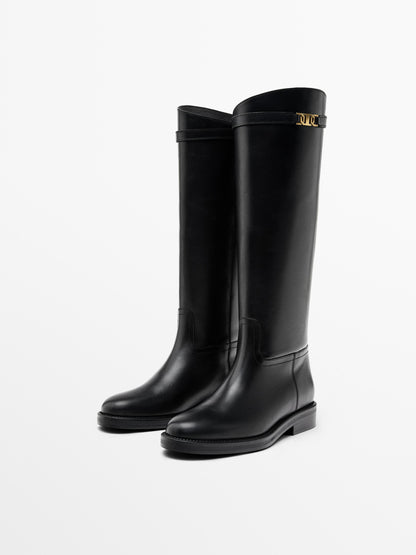 Leather riding boots