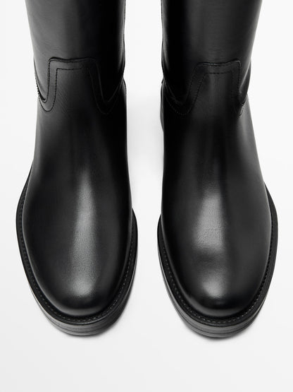 Leather riding boots