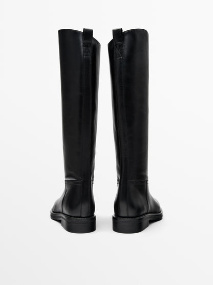 Leather riding boots