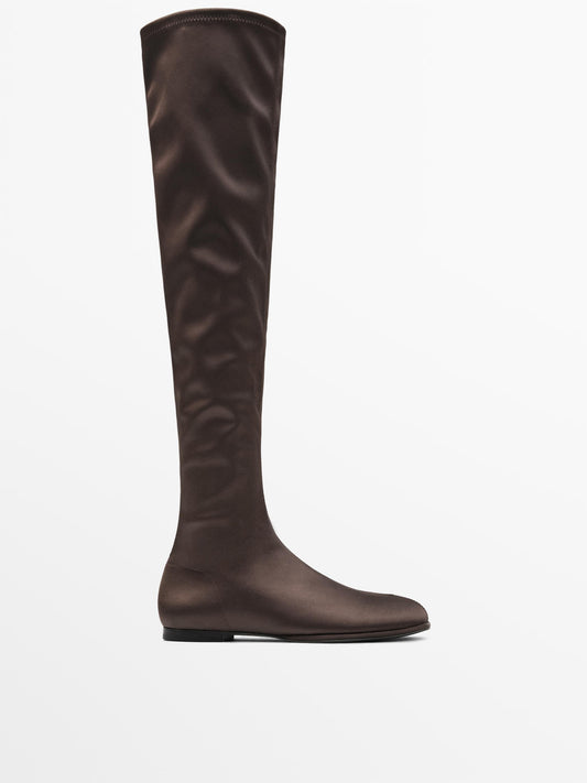 Satin stretch boots