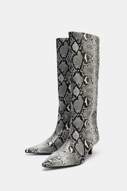 Animal Print Heel Boots