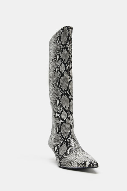 Animal Print Heel Boots