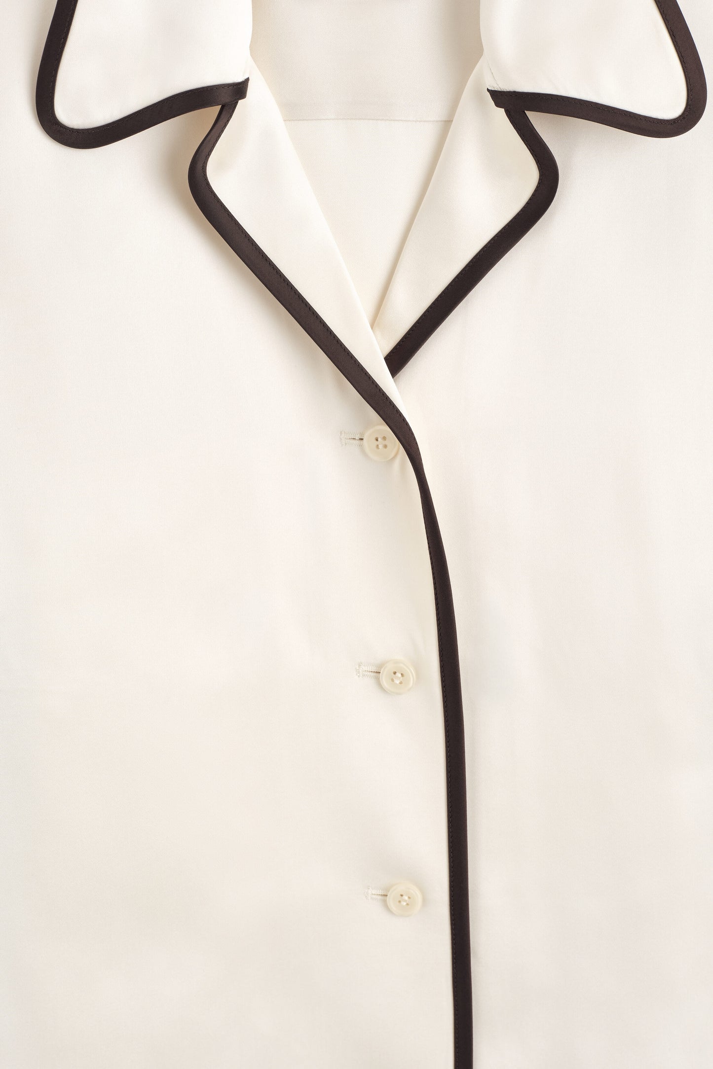 Contrast-Piped Satin Shirt