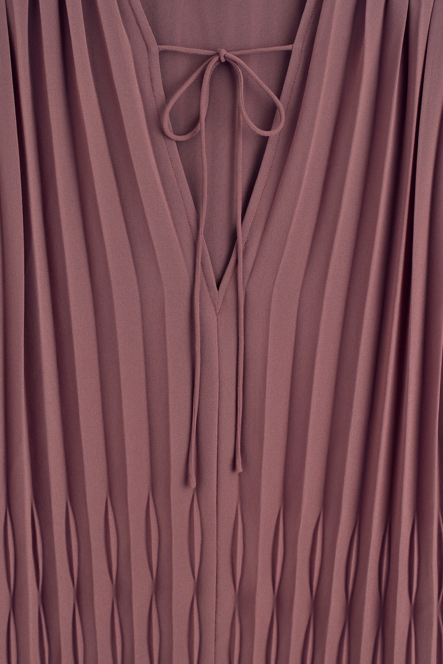 Tie-front pleated georgette blouse