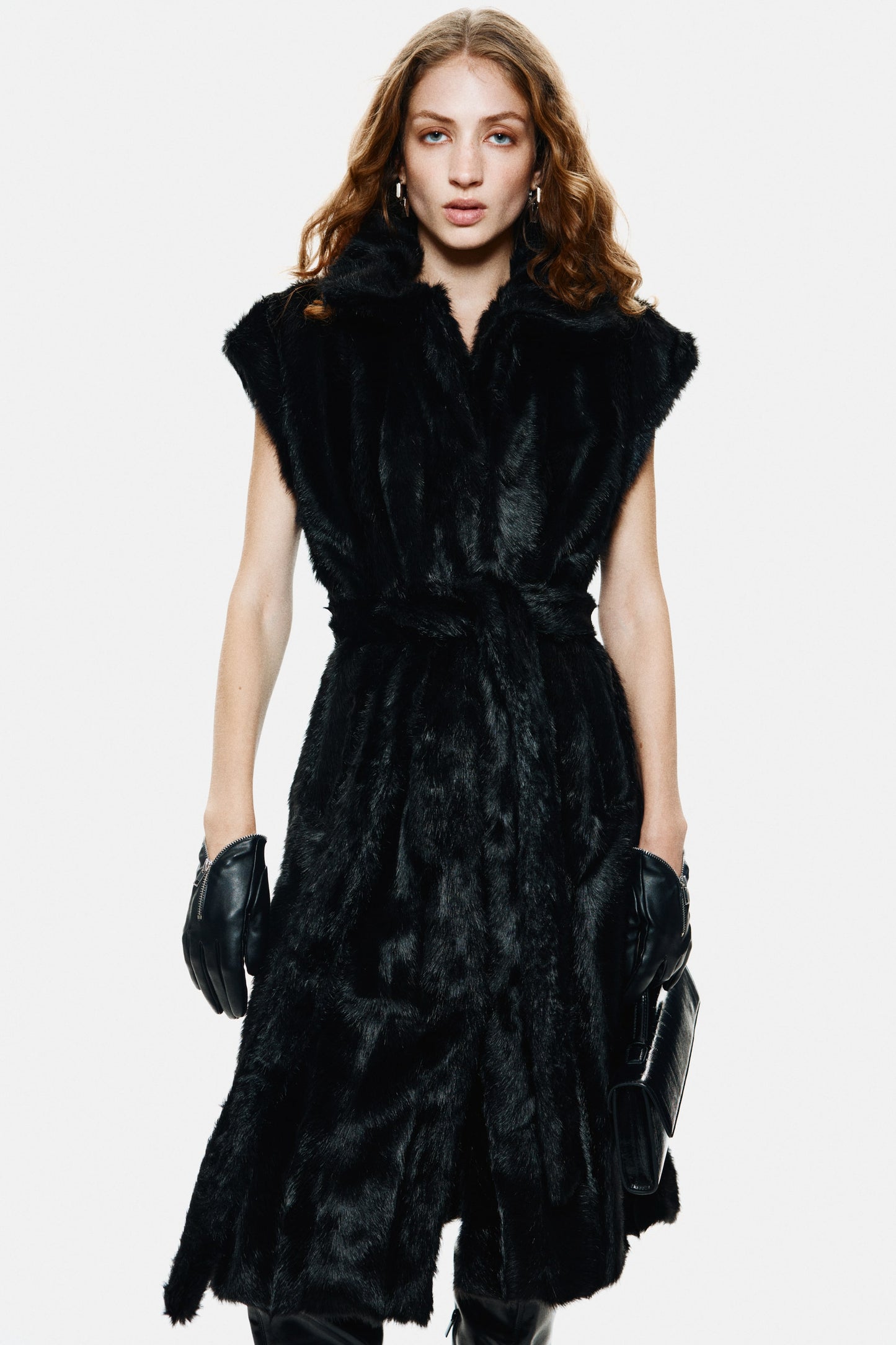 Long tie-belt gilet