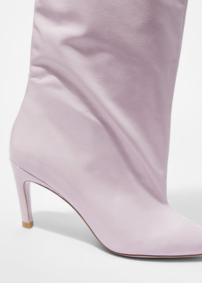 Patent-Leather Knee Boots