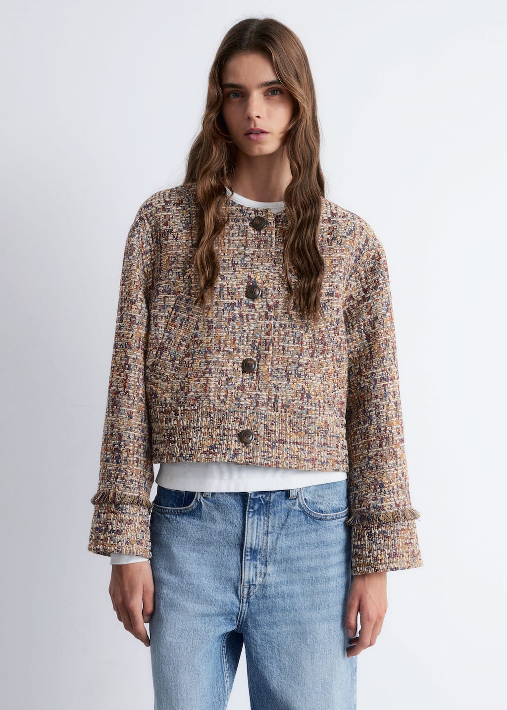 Cropped Bouclé Jacket