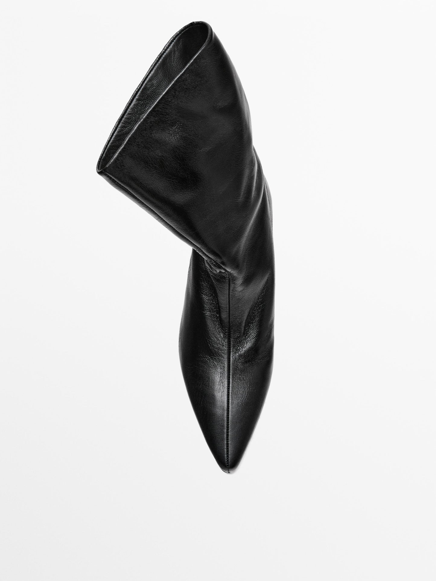 Leather high heel ankle boots
