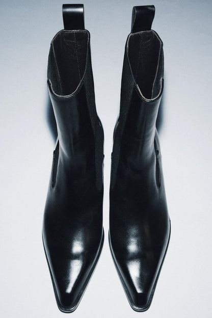 Limited Edition Leather Kitten Heel Ankle Boots
