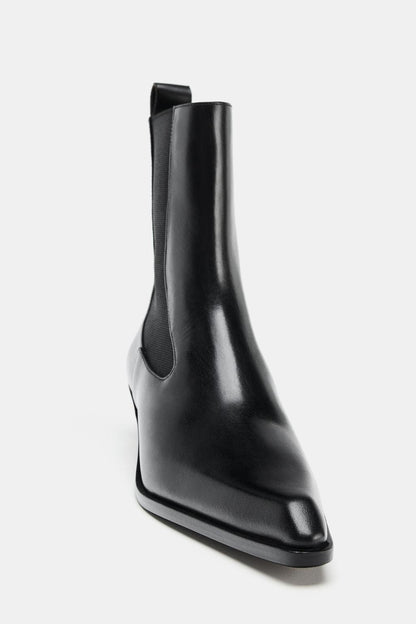 Limited Edition Leather Kitten Heel Ankle Boots