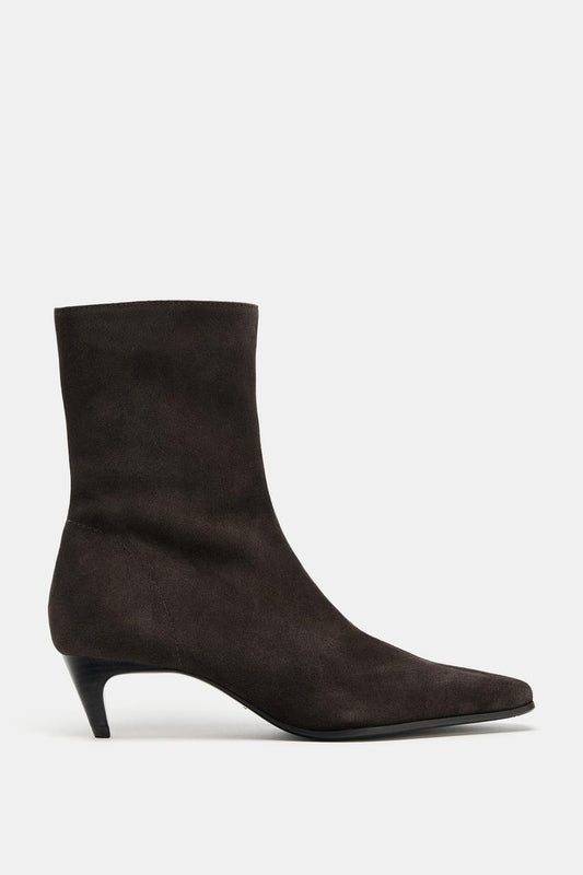 Split Suede Kitten Heel Ankle Boots