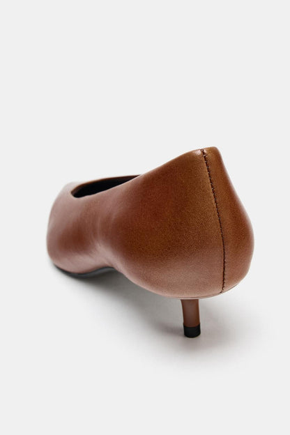 Leather Kitten Heel Shoes