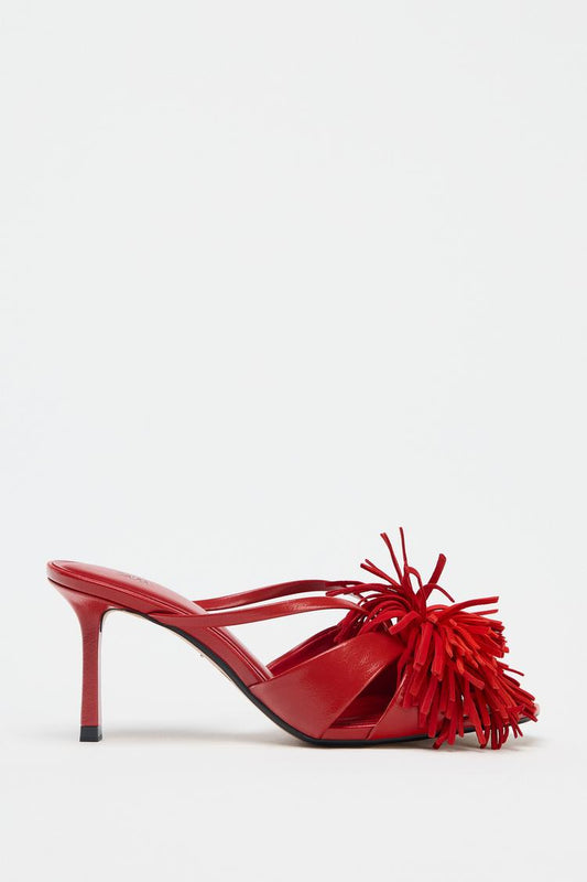 Fringed High-Heel Sandals