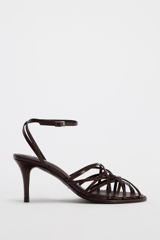 Leather Sandals with Crossover Straps