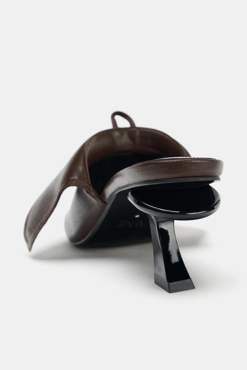 Leather Kitten-Heel Sandals