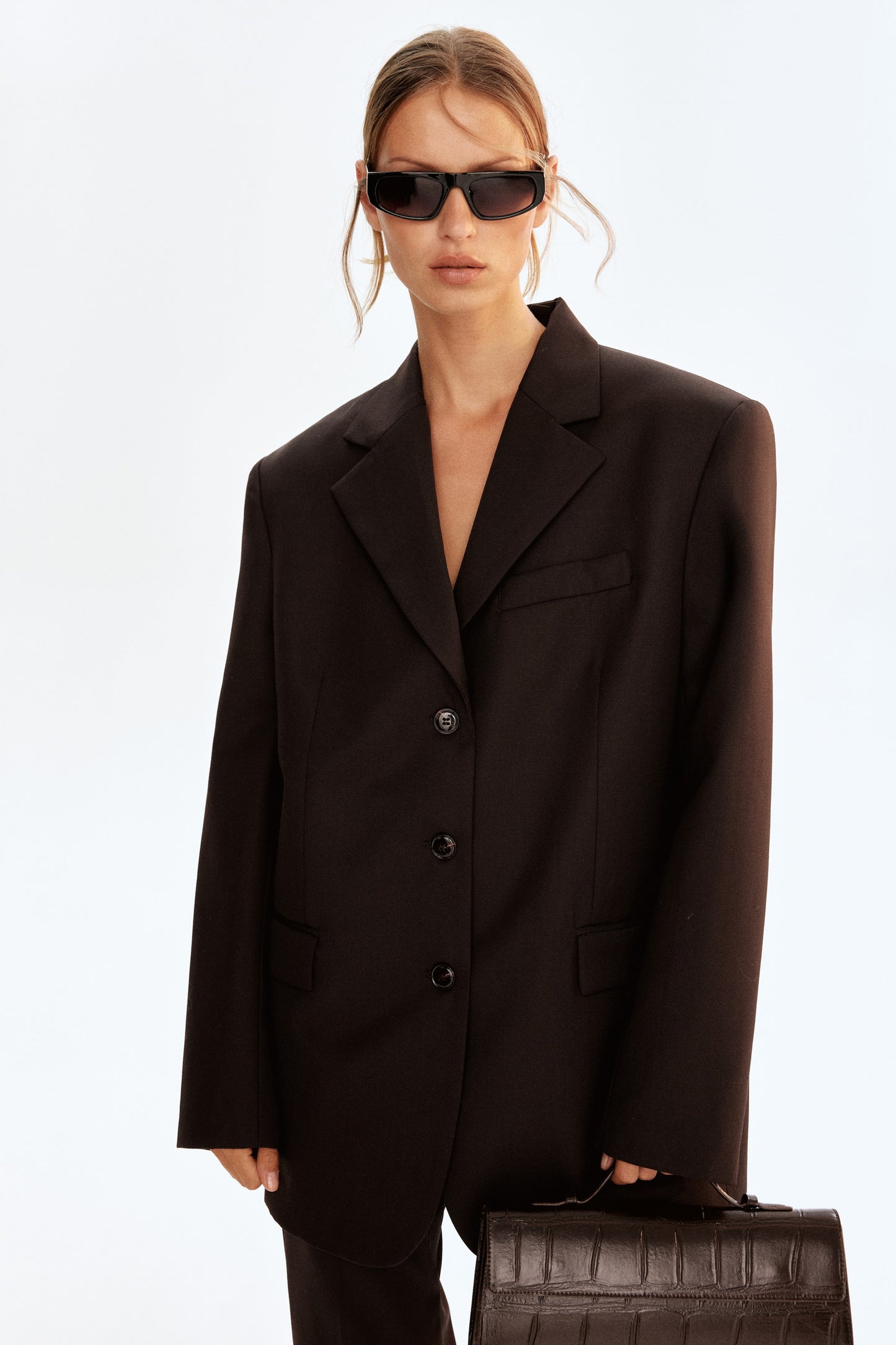 Oversized wool-blend blazer