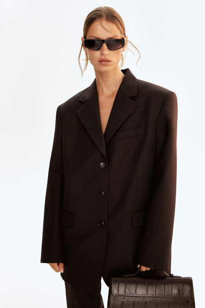 Oversized wool-blend blazer