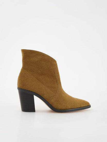 Suede heeled ankle boots