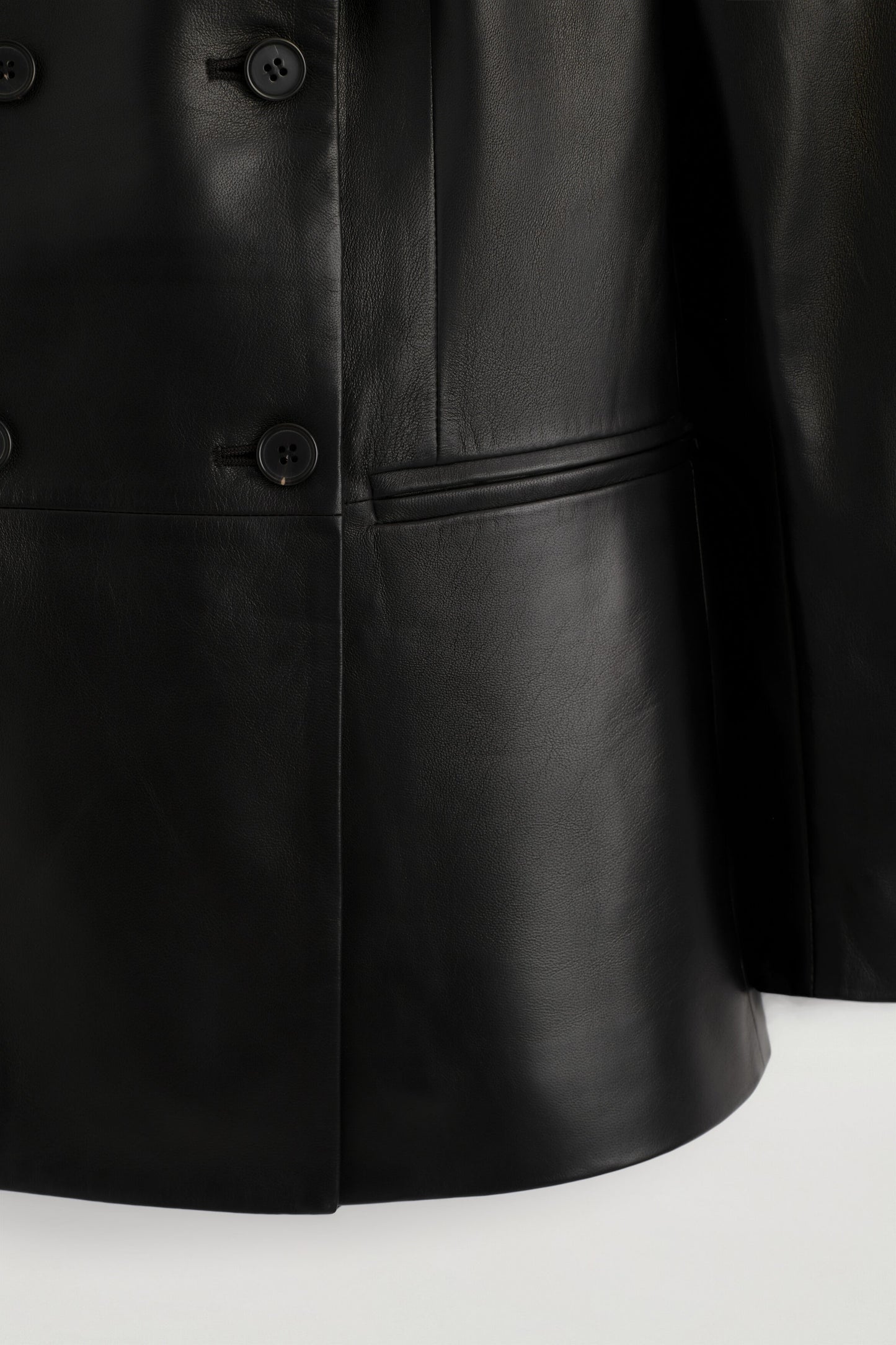 Leather Double-Breasted Blazer