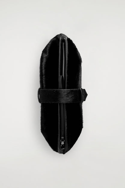 Belted Pony Hair Clutch Bag