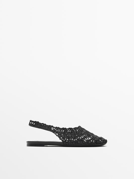 Woven slingback shoes