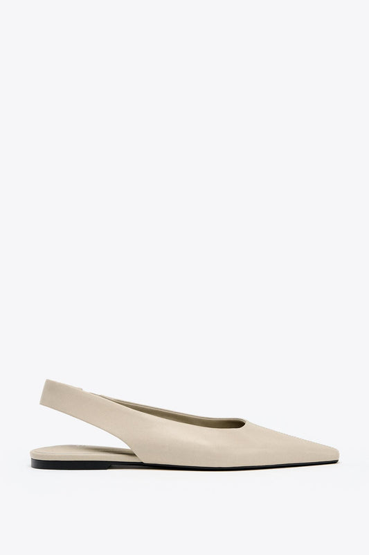 Leather Slingback Ballerina Shoes