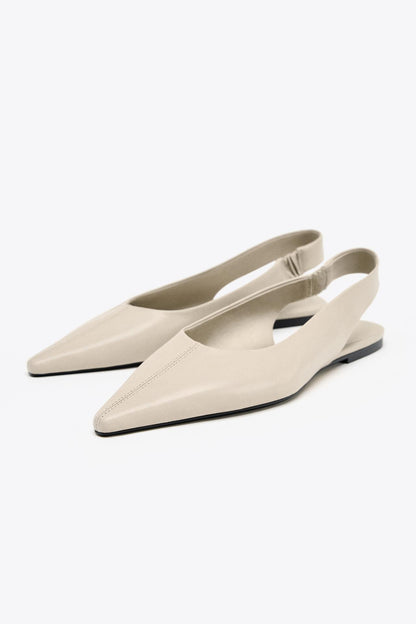 Leather Slingback Ballerina Shoes