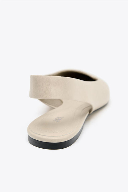 Leather Slingback Ballerina Shoes