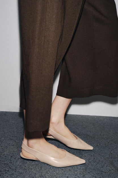Leather Slingback Ballerina Shoes