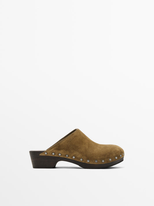 Split-leather slippers