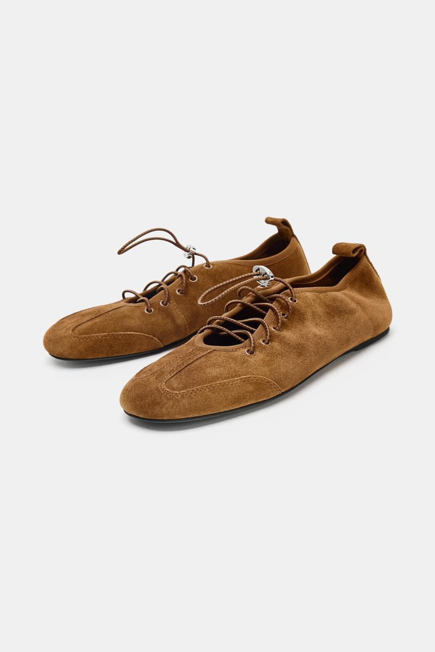 Sporty Split Suede Flat Shoes