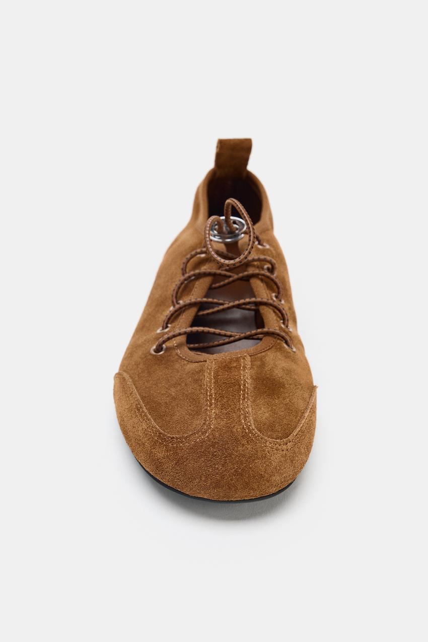 Sporty Split Suede Flat Shoes