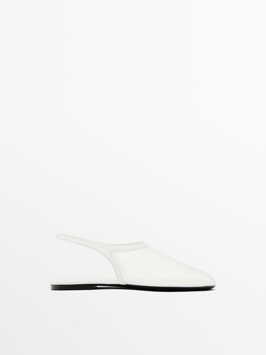 Mesh slingback ballet flats