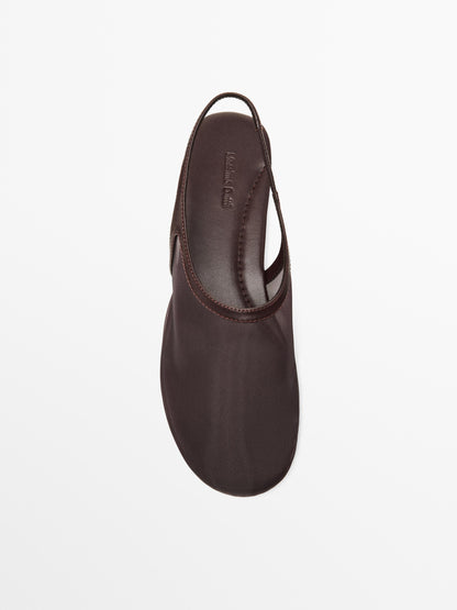 Mesh slingback ballet flats
