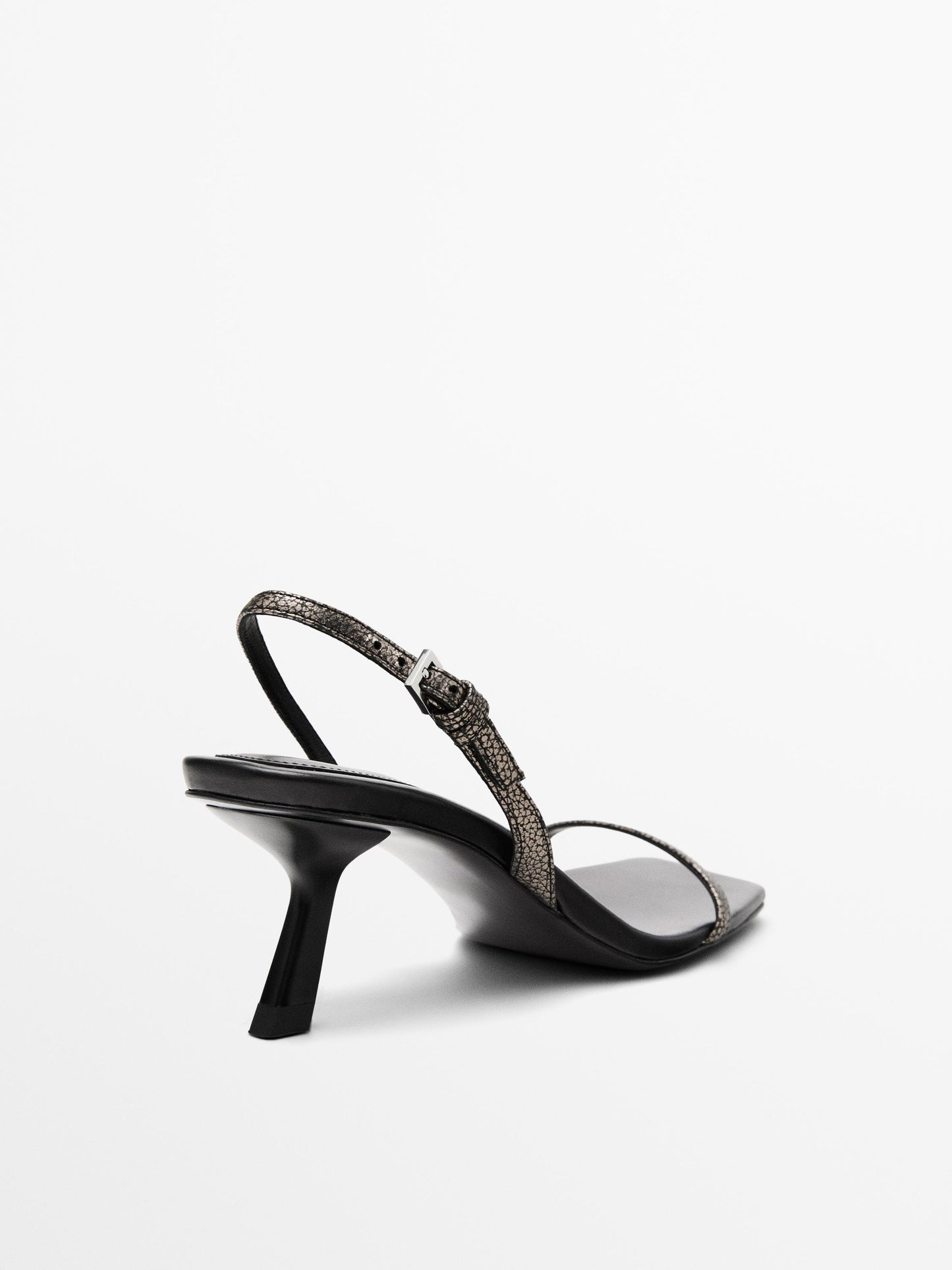 Printed heeled strappy sandals